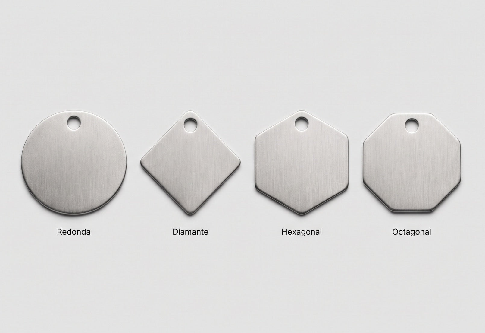 Figuras Redonda, Diamante, Hexagonal y Octagonal en acero inoxidable
